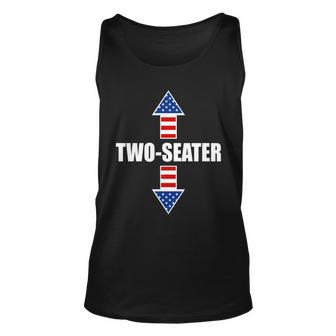 Two-Seater Usa Flag Arrows Funny Tshirt Unisex Tank Top - Monsterry UK