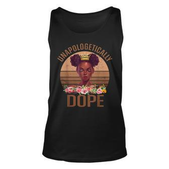 Unapologetically Dope Melanin Afro Queen Black History Month V2 Unisex Tank Top - Seseable