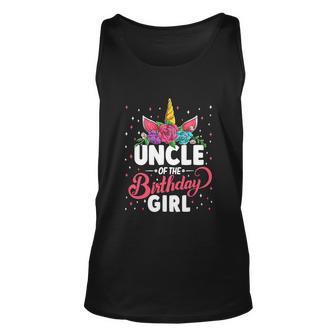 Uncle Of The Birthday Girl Uncle Funny Unicorn Birthday Unisex Tank Top - Monsterry UK