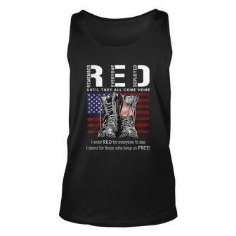 Until They Come Home My Soldier Red Friday Military Us Flag Unisex Tank Top - Monsterry