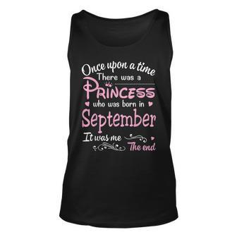 Upon A Time There Was A Princess Who Was Born In September Men Women Tank Top Graphic Print Unisex - Thegiftio UK