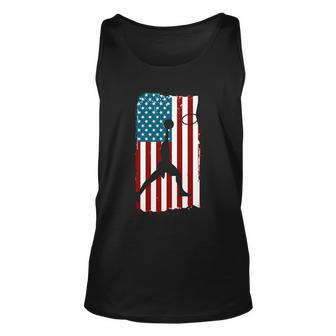 Us American Flag Basketball Patriotic Athlete Print For Boys Great Gift Unisex Tank Top - Monsterry CA