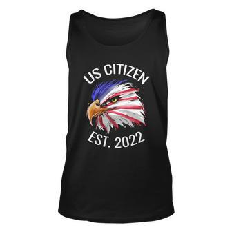 Us Citizen Est 2022 Eagle In Colors Of Us Flag Patriotic Gift Unisex Tank Top - Monsterry