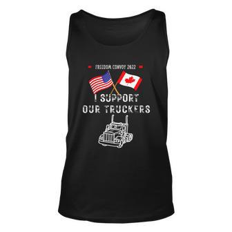 Usa And Canada Supports Our Truckers Unisex Tank Top - Monsterry DE