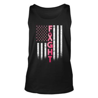 Usa Breast Cancer Awareness Fight Logo Unisex Tank Top - Monsterry