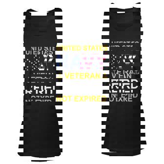 Usa Navy Veteran Retired Not Expired Graphic Design Printed Casual Daily Basic Unisex Tank Top - Thegiftio UK