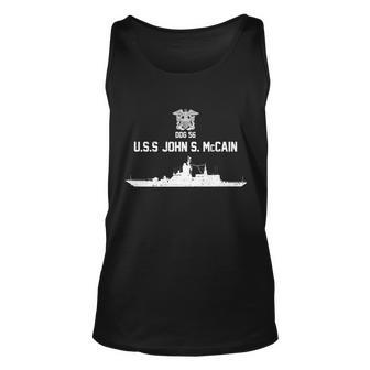 Uss John S Mccain Ddg 56 Navy Ship Emblem Unisex Tank Top - Monsterry