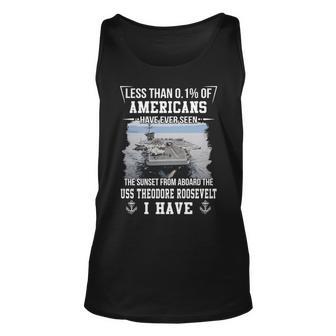 Uss Theodore Roosevelt Cvn 71 Sunset Unisex Tank Top - Monsterry