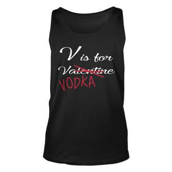 V Is For Valentine Vodka T-Shirt Graphic Design Printed Casual Daily Basic Unisex Tank Top - Thegiftio UK