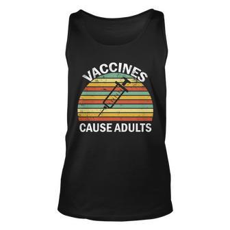 Vaccines Cause Adults Retro Funny Tshirt Unisex Tank Top - Monsterry AU