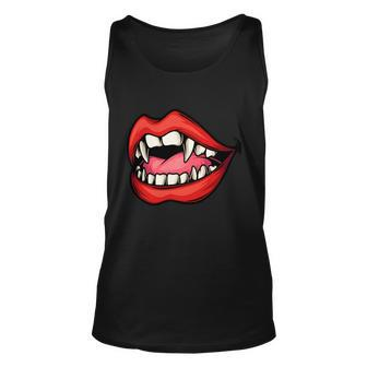 Vampire Mouth With The Most Attractive Vampire Design Unisex Tank Top - Monsterry AU