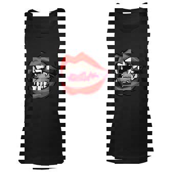 Vampire Mouth With The Most Attractive Vampire Design V2 Unisex Tank Top - Thegiftio