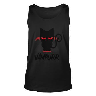 Vampurr Halloween Vampire Kitten Cat Halloween Quote Unisex Tank Top - Monsterry AU
