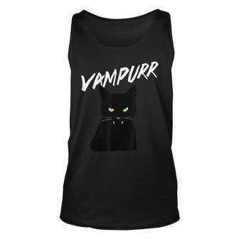 Vampurr Vampire Black Cat Halloween Unisex Tank Top - Seseable