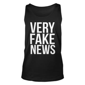 Very Fake News Funny Donald Trump Unisex Tank Top - Monsterry