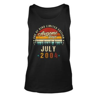 Vintage 18Th Birthday Awesome Since July 2004 Epic Legend V2 Unisex Tank Top - Seseable