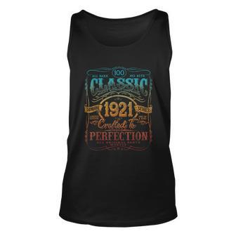Vintage 1921 Limited Edition 100 Years Old 100Th Birthday Unisex Tank Top - Thegiftio UK