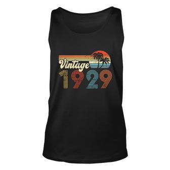 Vintage 1929 Made In 1929 93Th Birthday Gift 93 Year Old Unisex Tank Top - Monsterry