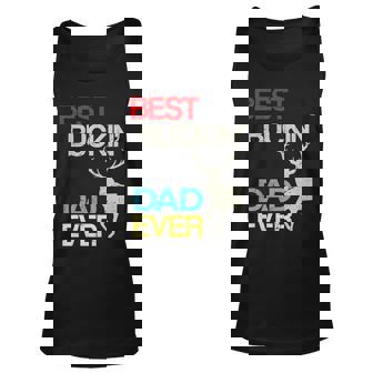 Vintage Best Buckin Dad Hunting Graphic Design Printed Casual Daily Basic Unisex Tank Top - Thegiftio