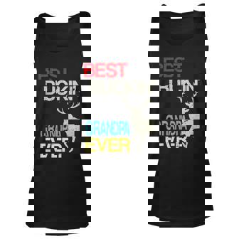 Vintage Best Buckin Grandpa Hunting Graphic Design Printed Casual Daily Basic V2 Unisex Tank Top - Thegiftio