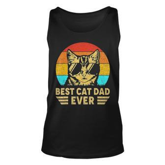 Vintage Best Cat Dad Ever Retro Fathers Day Gift For Cat Dad Unisex Tank Top - Thegiftio UK