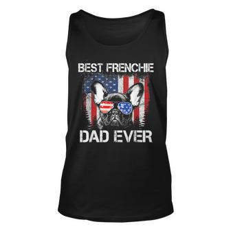 Vintage Best Frenchie Dad Ever Us Flag Dog Dad Fathers Day Men Women Tank Top Graphic Print Unisex - Thegiftio UK