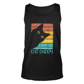 Vintage Cat Daddy Funny Cat Lover Gift Cat Dad Fathers Unisex Tank Top - Monsterry