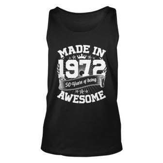 Vintage Crown Made In 1972 50 Years Of Being Awesome 50Th Birthday Unisex Tank Top - Monsterry