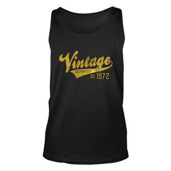Vintage Est 1972 Gift 50 Yrs Old Bfunny Giftday 50Th Birthday Gift Meaningful Gi Unisex Tank Top - Monsterry DE