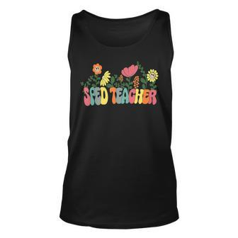 Vintage Floral Sped Teacher Mothers Day Special Ed Teacher Unisex Tank Top - Seseable