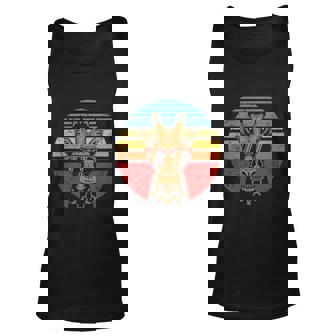 Vintage Giraffe With Sunglasses Cool Safari Animal Gift Unisex Tank Top - Thegiftio