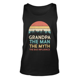 Vintage Grandpa Man Myth The Bad Influence Tshirt Unisex Tank Top - Monsterry AU