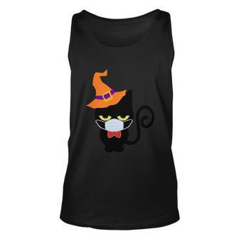 Vintage Halloween Witch Cat With Halloween Quote Unisex Tank Top - Monsterry