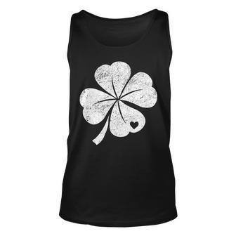 Vintage Irish Clover Heart Tshirt Unisex Tank Top - Monsterry