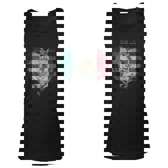 Vintage Mexico Heart Shape Mexican Flag Stylish Design Men Women Tank Top Graphic Print Unisex - Thegiftio
