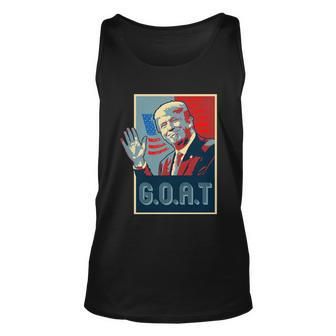 Vintage Pop Art Usa Flag Gift Goat Gift Donald Trump Great Gift Unisex Tank Top - Monsterry