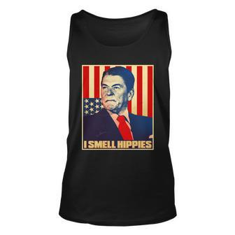 Vintage President Reagan I Smell Hippies Unisex Tank Top - Monsterry