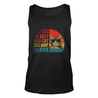 Vintage Retro Best Cat Aunt Ever Funny Cat Lover Mothers Day Unisex Tank Top - Monsterry AU