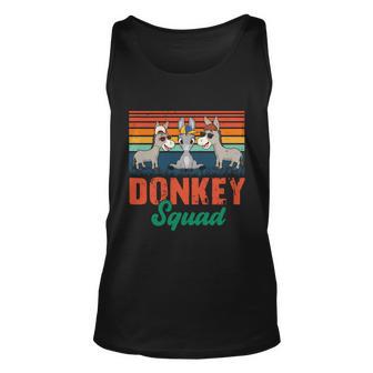 Vintage Retro Donkey Funny Squad Three Donkeys Sunglasses Gift Unisex Tank Top - Monsterry