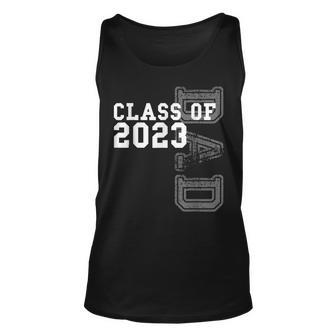 Vintage Senior 2023 Class Grad Proud Dad Class Of 2023 Unisex Tank Top - Thegiftio UK