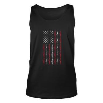 Vintage Submarine American Flag Funny 4Th Of July Unisex Tank Top - Monsterry