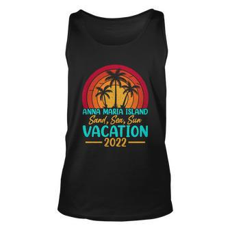 Vintage Sunset Summer Vacation 2022 Anna Maria Island Beach Cool Gift Unisex Tank Top - Monsterry
