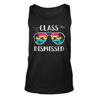 Vintage Teacher Class Dismissed Sunglasses Sunset Surfing V2 Unisex Tank Top - Seseable