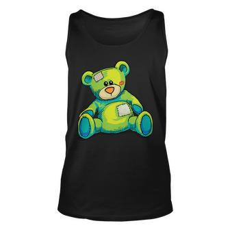 Vintage Torn Colorful Teddy Bear Tshirt Unisex Tank Top - Monsterry