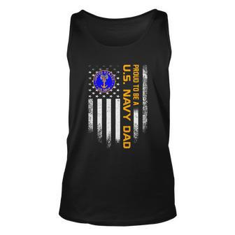 Vintage Usa American Flag Proud To Be Us Navy Military Dad Gift Unisex Tank Top - Monsterry CA