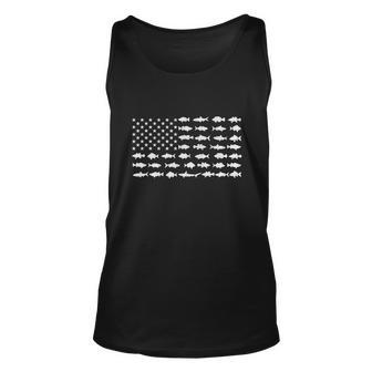 Vintage Usa Fish American Flag Fishing Funny Unisex Tank Top - Monsterry AU