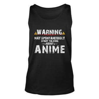 Warning May Spontaneously Start Talking About Anime V2 Unisex Tank Top - Monsterry UK
