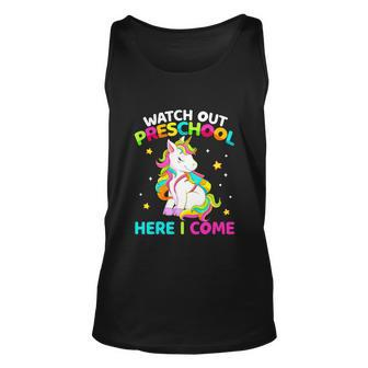 Watch Out Preschool Here I Come Unicorn Unisex Tank Top - Monsterry