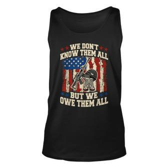 We Dont Know Them All But We Owe Them All 4Th Of July Unisex Tank Top - Seseable