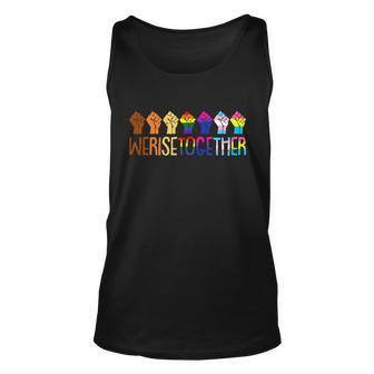 We Rise Together Black Lgbt Raised Fist Pride Equality Unisex Tank Top - Monsterry